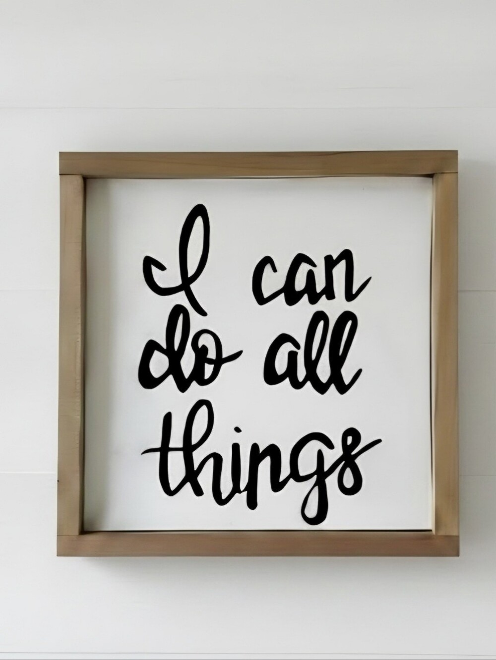 Rustic Wood Framed Inspirational Wall Sign - White & Black
